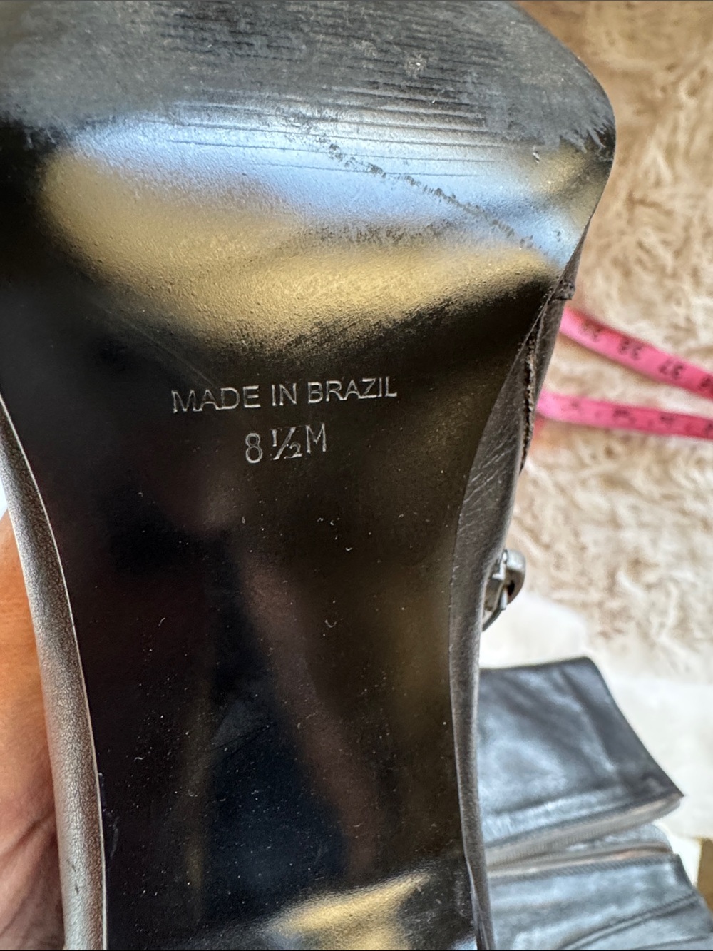 Diba Black Ruched Leather Mid-Calf Heeled Boots - Picture 13 of 13